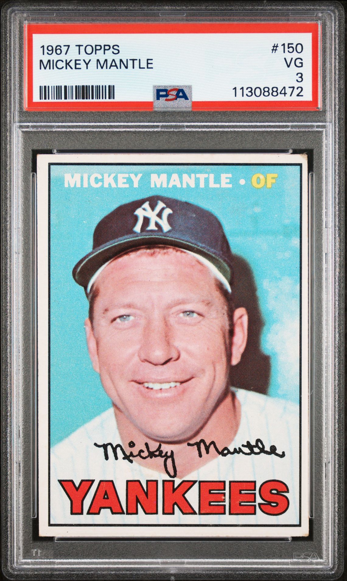 1967 Topps Mickey Mantle #150 Vg 3 front