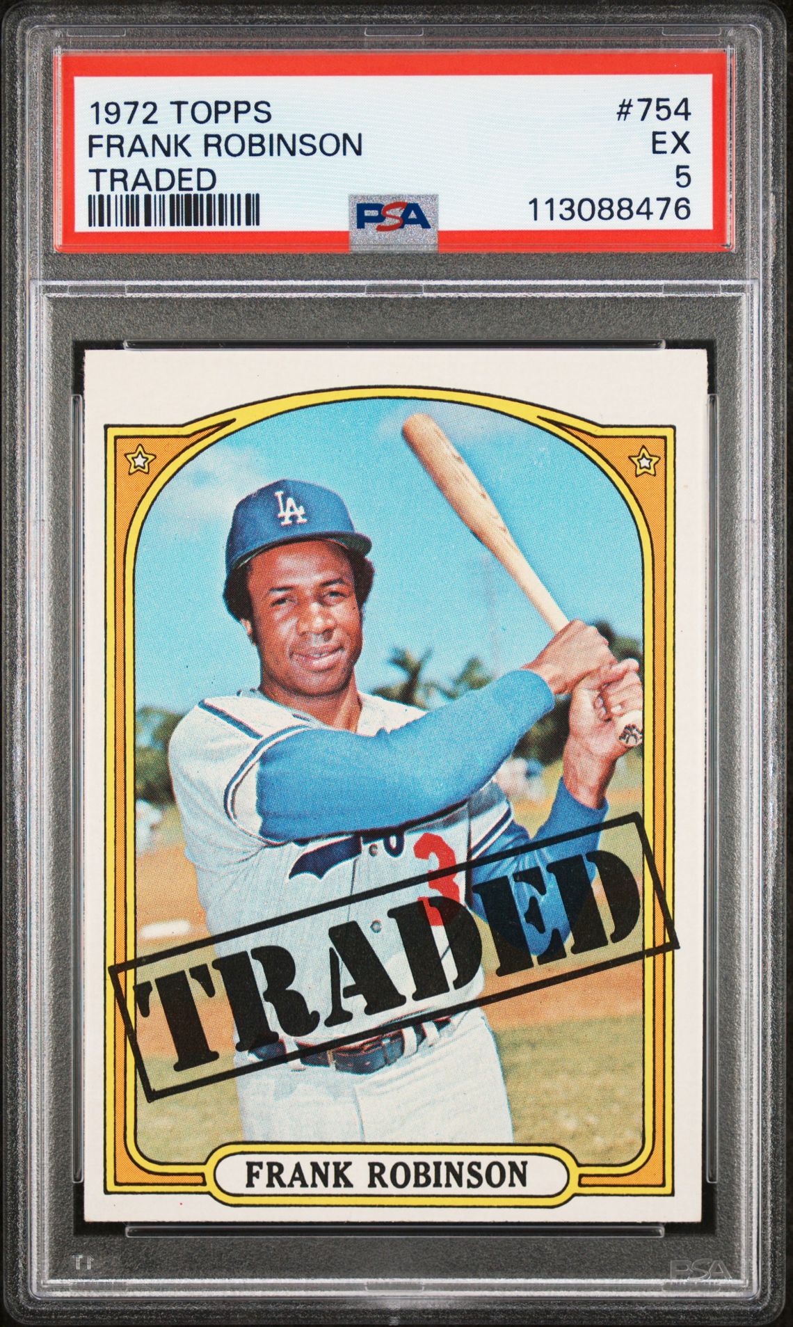 1972 Topps Frank Robinson #754 (Traded) Ex 5 front