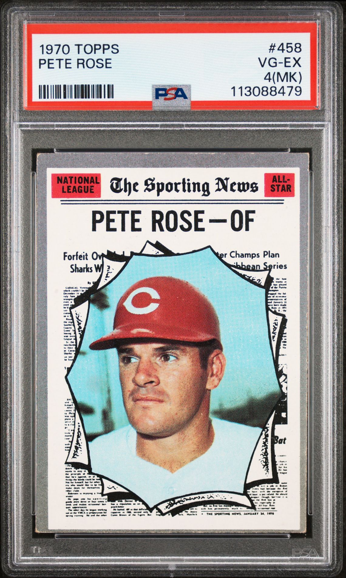 1970 Topps Pete Rose #458 Vg-Ex 4 (Mk) front