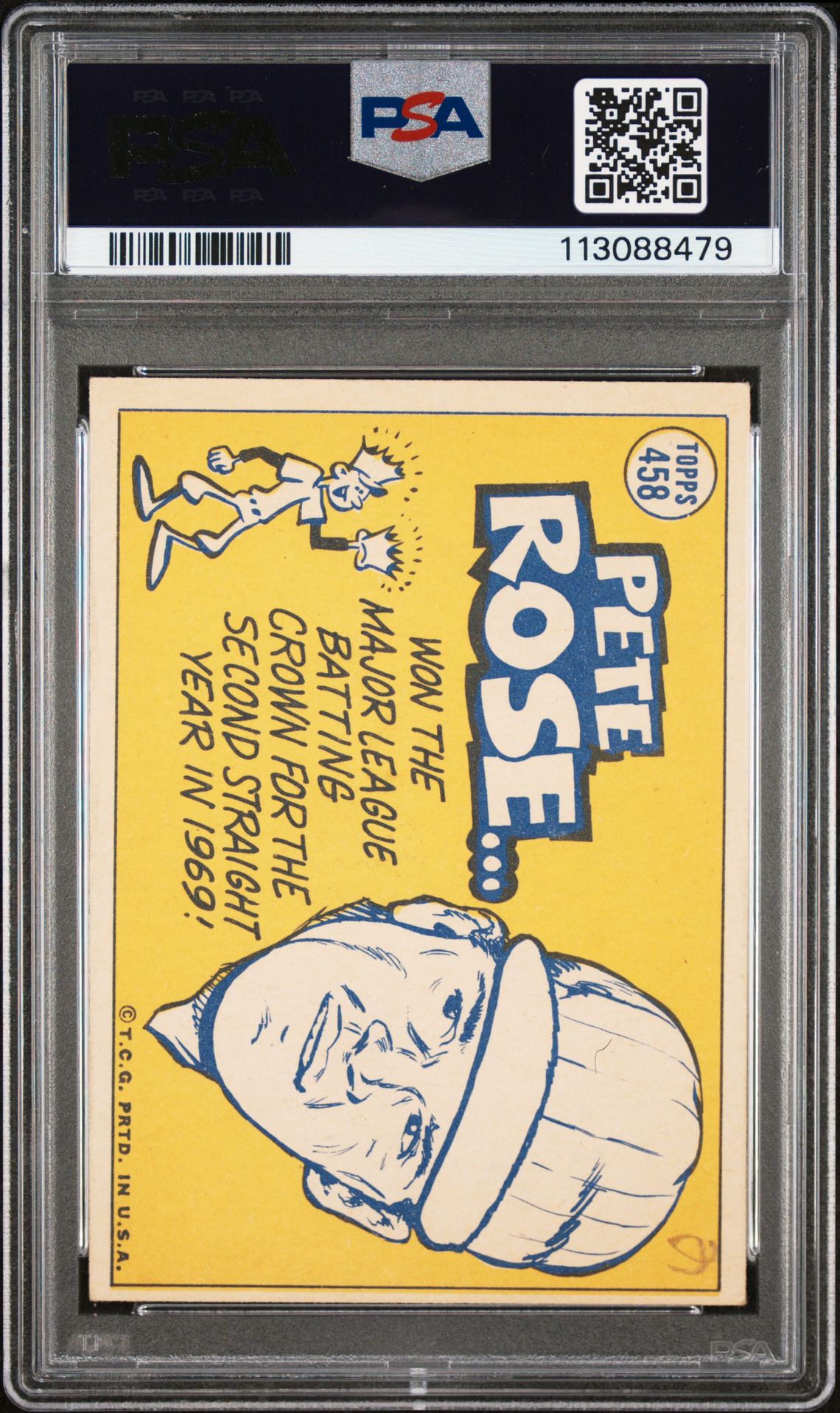 1970 Topps Pete Rose #458 Vg-Ex 4 (Mk) back