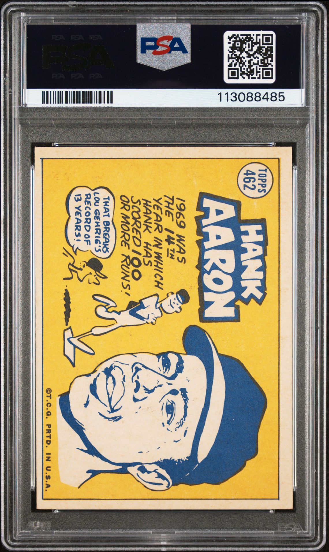 1970 Topps Hank Aaron #462 Ex-Mt 6 back
