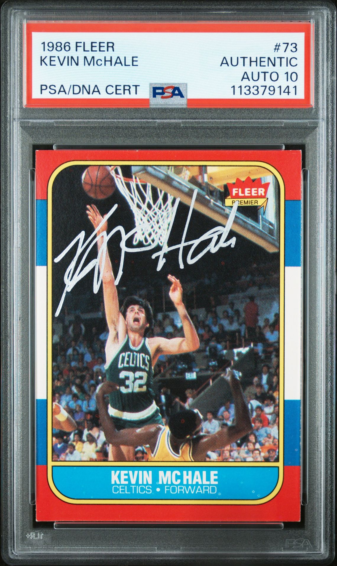 1986 Fleer FLEER Auto #73 Kevin Mchale front