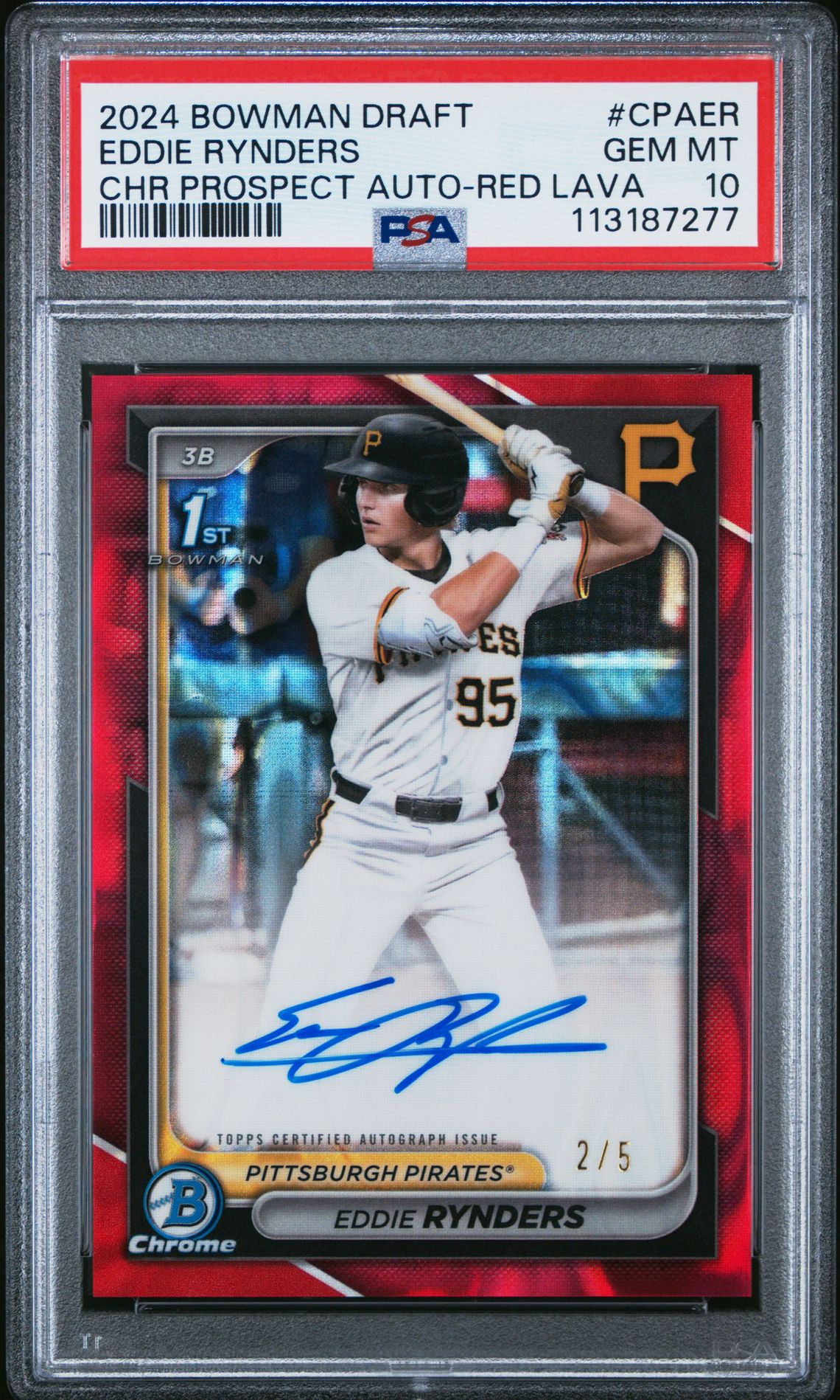 2024 Bowman BOWMAN DRAFT CHROME PROSPECT AUTOGRAPHS Red #CPAER Eddie Rynders front