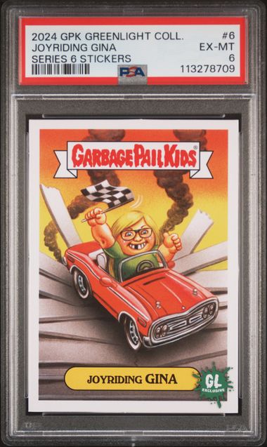 2024 Topps GARBAGE PAIL KIDS GREENLIGHT COLLECTIBLES SERIES 6 STICKERS #6 Joyriding Gina front