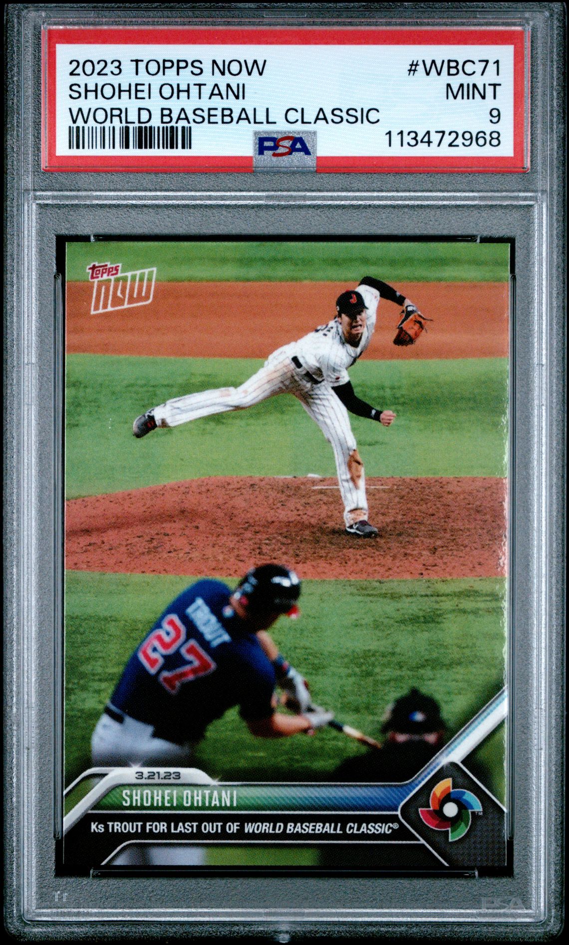 2023 Topps Now World Baseball Classic Shohei Ohtani #Wbc71 (World Baseball Classic) Mint 9 front