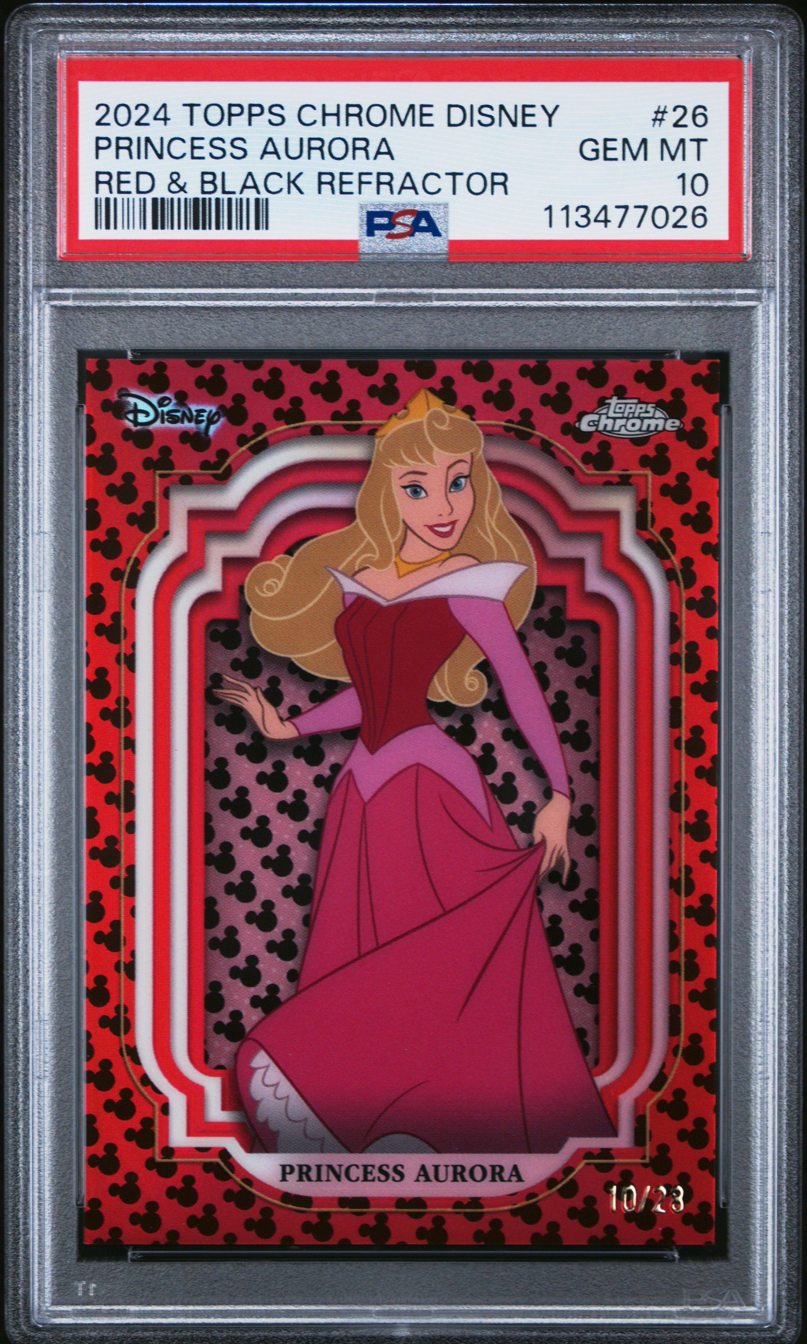 Borezy Collection's 2024 Topps Chrome Disney Princess Aurora Red