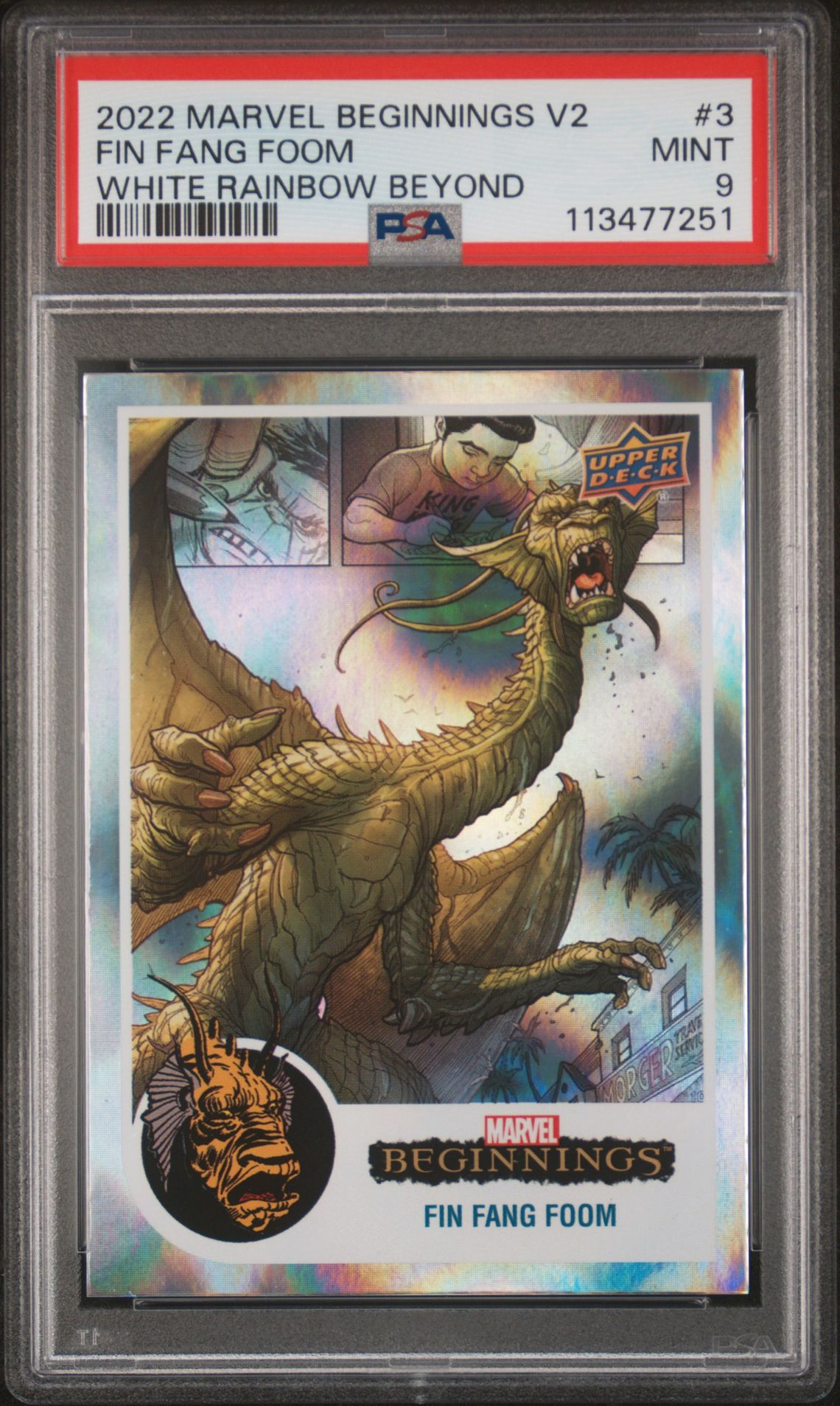 2022 Upper Deck UPPER DECK MARVEL BEGINNINGS VOLUME 2: SERIES 1 White Rainbow Beyond Fin Fang Foom front