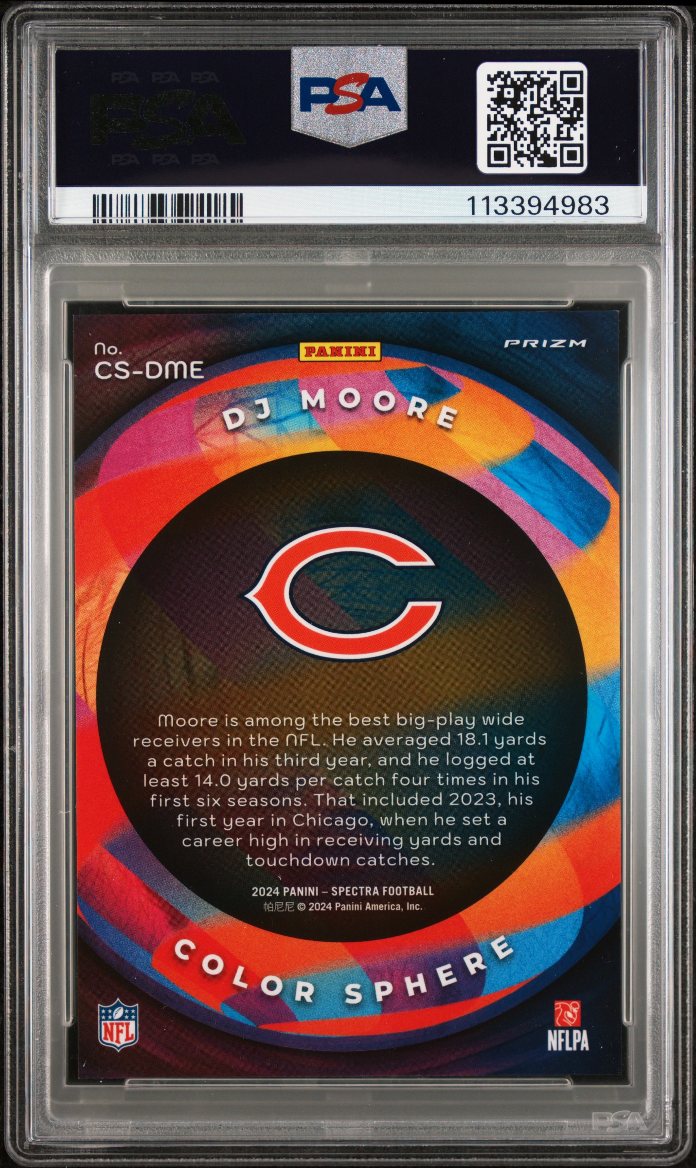 Jaco4875's 2024 Panini Spectra Color Sphere Dj Moore #CSDME PSA 10