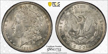 1890-O $1 MS62