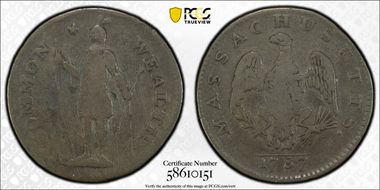 1787 Cent Massachusetts VG8BN