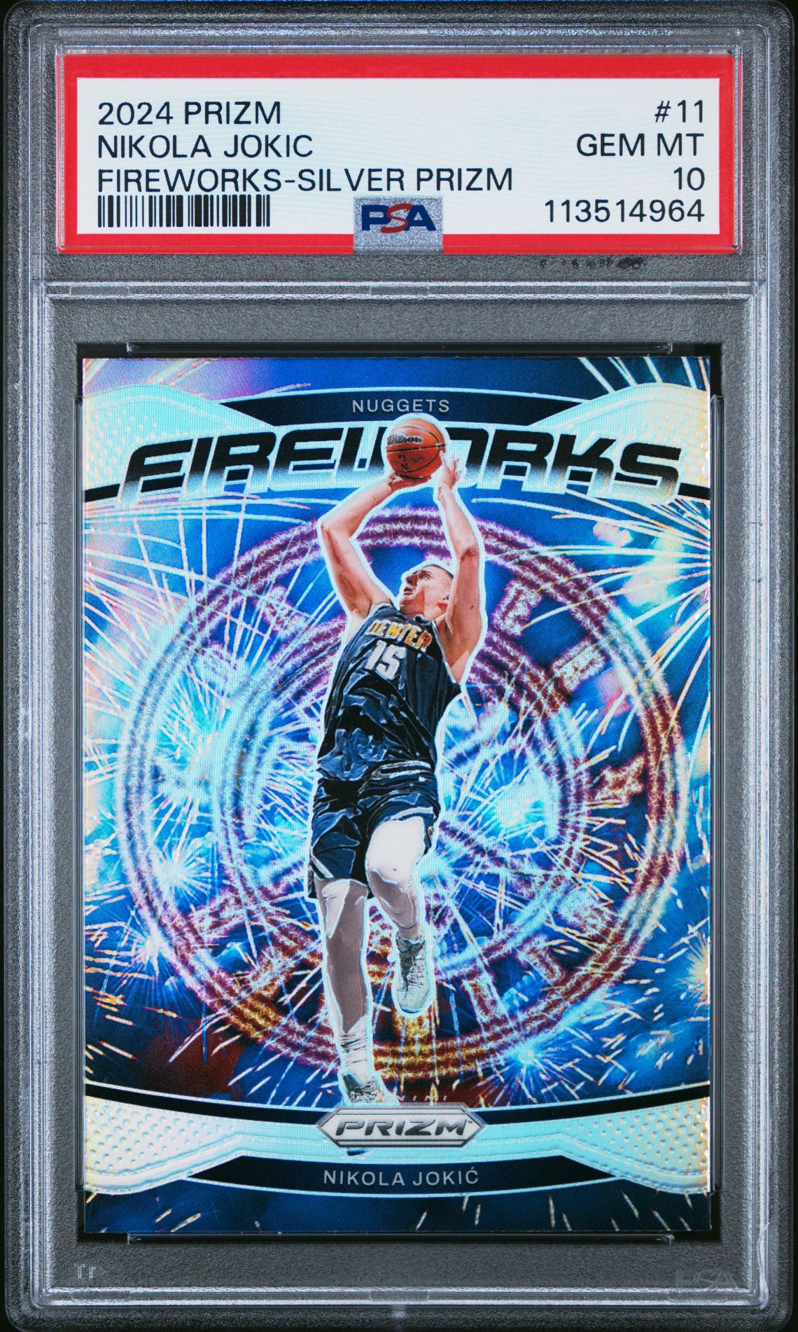 2024 Panini PANINI PRIZM FIREWORKS Silver #11 Nikola Jokic front
