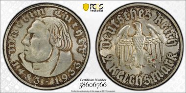 1933-A 2 Mk Luther J-352 MS64