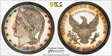 1877 50C J-1528 PR65+ CAM