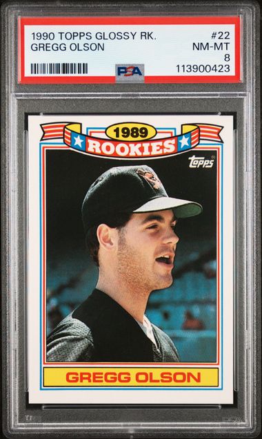 1990 Topps TOPPS GLOSSY ROOKIES #22 Gregg Olson front