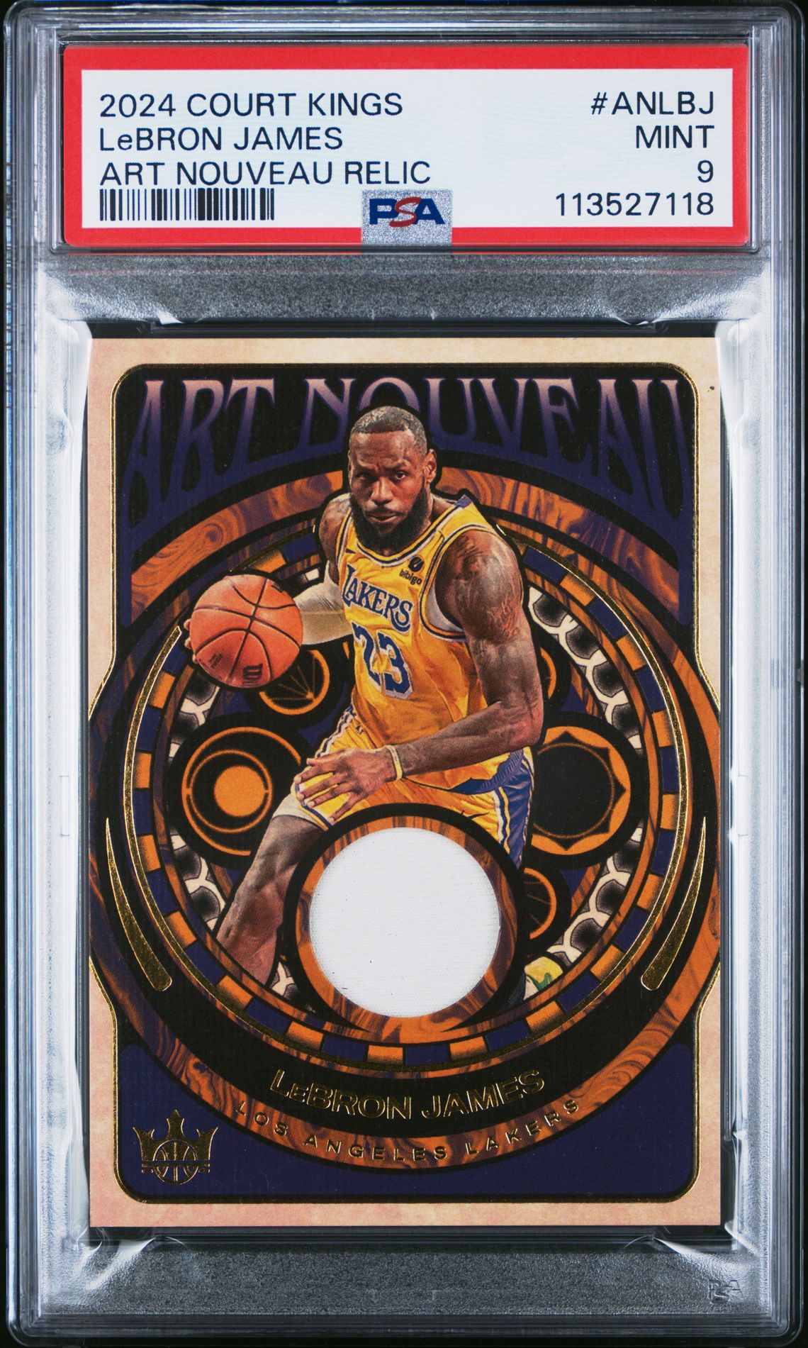 2024 Panini PANINI COURT KINGS ART NOUVEAU RELICS Gold #ANLBJ Lebron James front