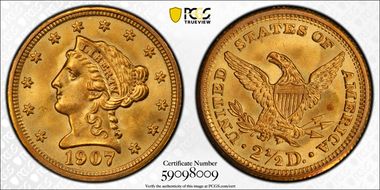 1907 $2.50 MS67+ 