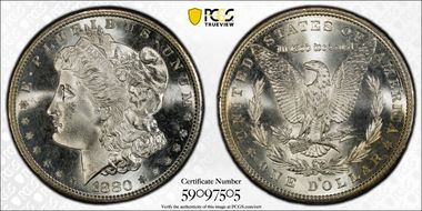 1880-S $1 MS67