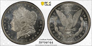 1878 8TF $1 VAM 15, Doubled Liberty MS63