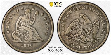 1840-O 25C No Drapery VF20