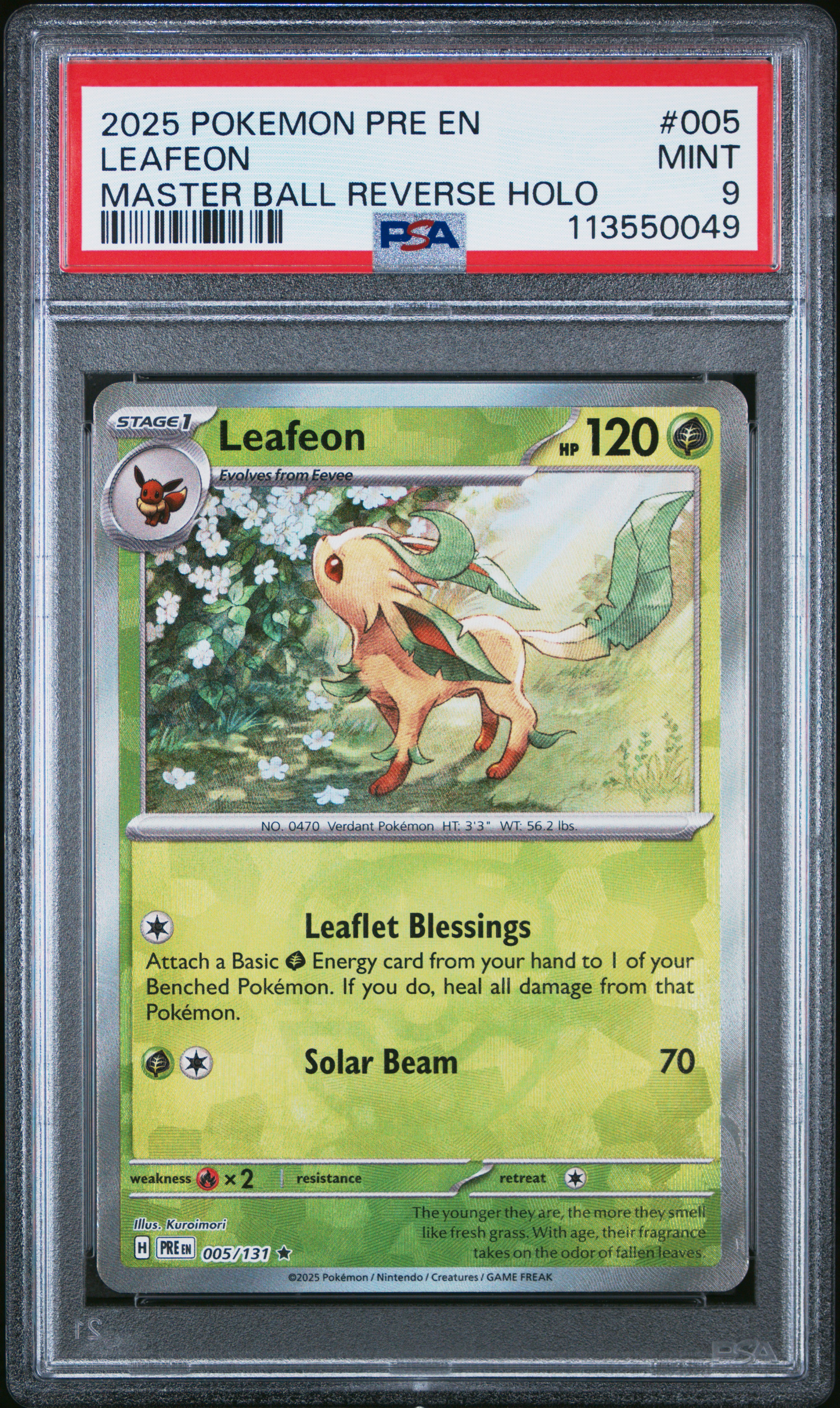 FG's 2025 Pokemon Pre En-Prismatic Evolutions Leafeon Master Ball