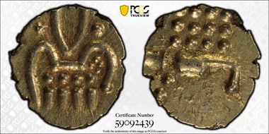 (1795-1850) Fanam Fr-1504, KM-10 MS62