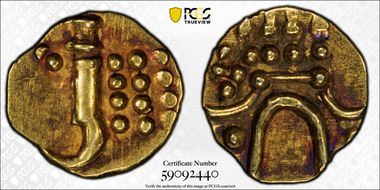 (1795-1850) Fanam Fr-1504, KM-10 MS63