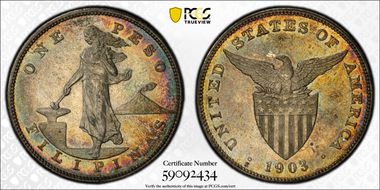 1903-S Peso KM-168  Ag MS61