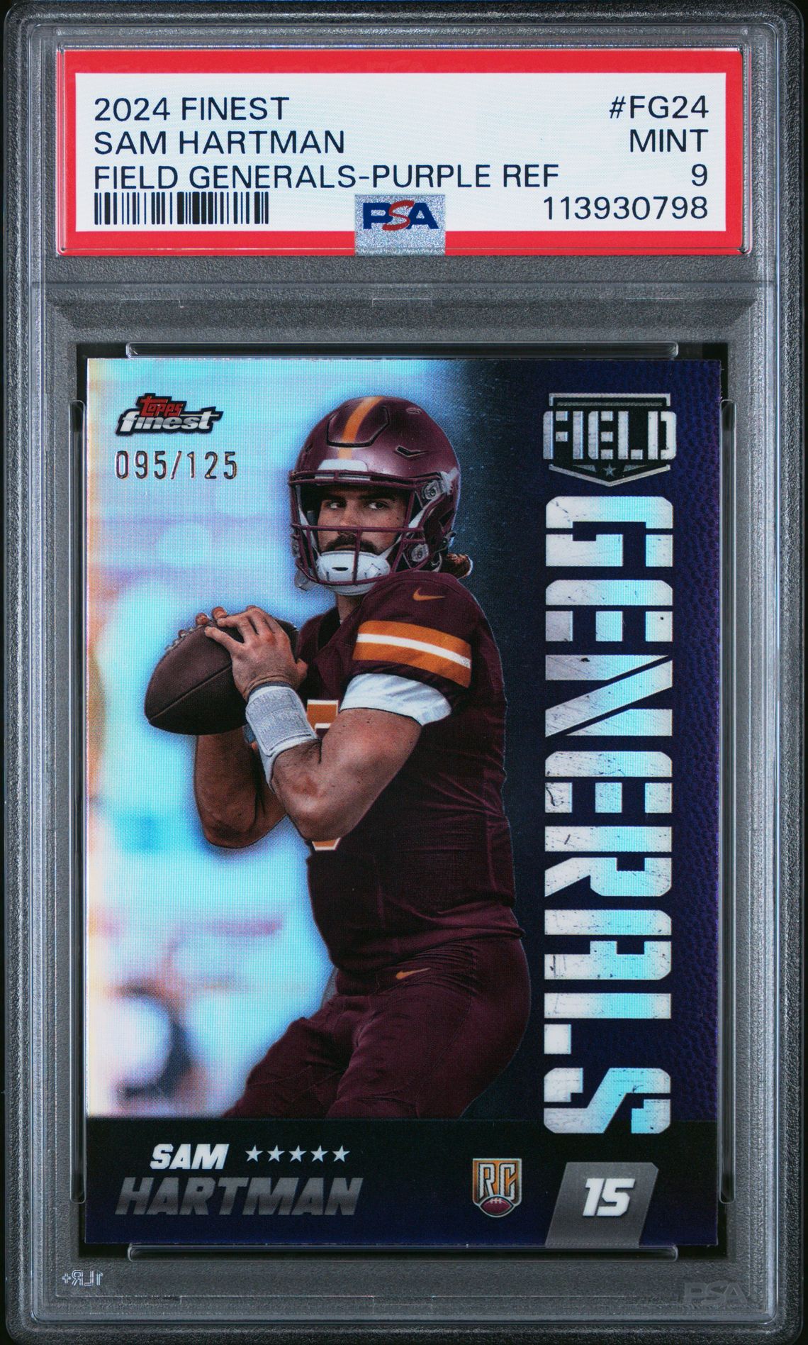 2024 Topps TOPPS FINEST FIELD GENERALS PURPLE REF #FG24 Sam Hartman front