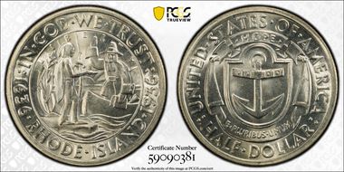 1936 50C Rhode Island MS66