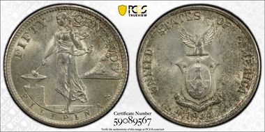 1944-S 50C KM-183  Ag MS64