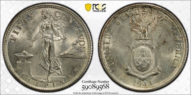 1944-S 50C KM-183  Ag MS63