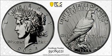2024-S $1 Peace Dollar Rev PR Two-Coin Reverse Proof Set PR69