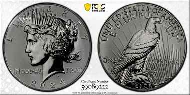 2024-S $1 Peace Dollar Rev PR Two-Coin Reverse Proof Set PR69