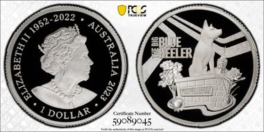2023 $1 Big Blue Heeler Ag Aussie Big Things PR70DCAM
