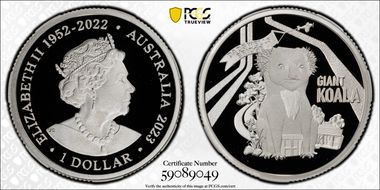 2023 $1 The Giant Koala Ag Aussie Big Things PR70DCAM