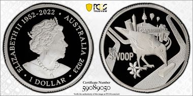 2023 $1 The Big Swoop Ag Aussie Big Things PR70DCAM