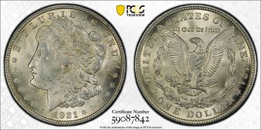 1921 $1 Morgan MS64