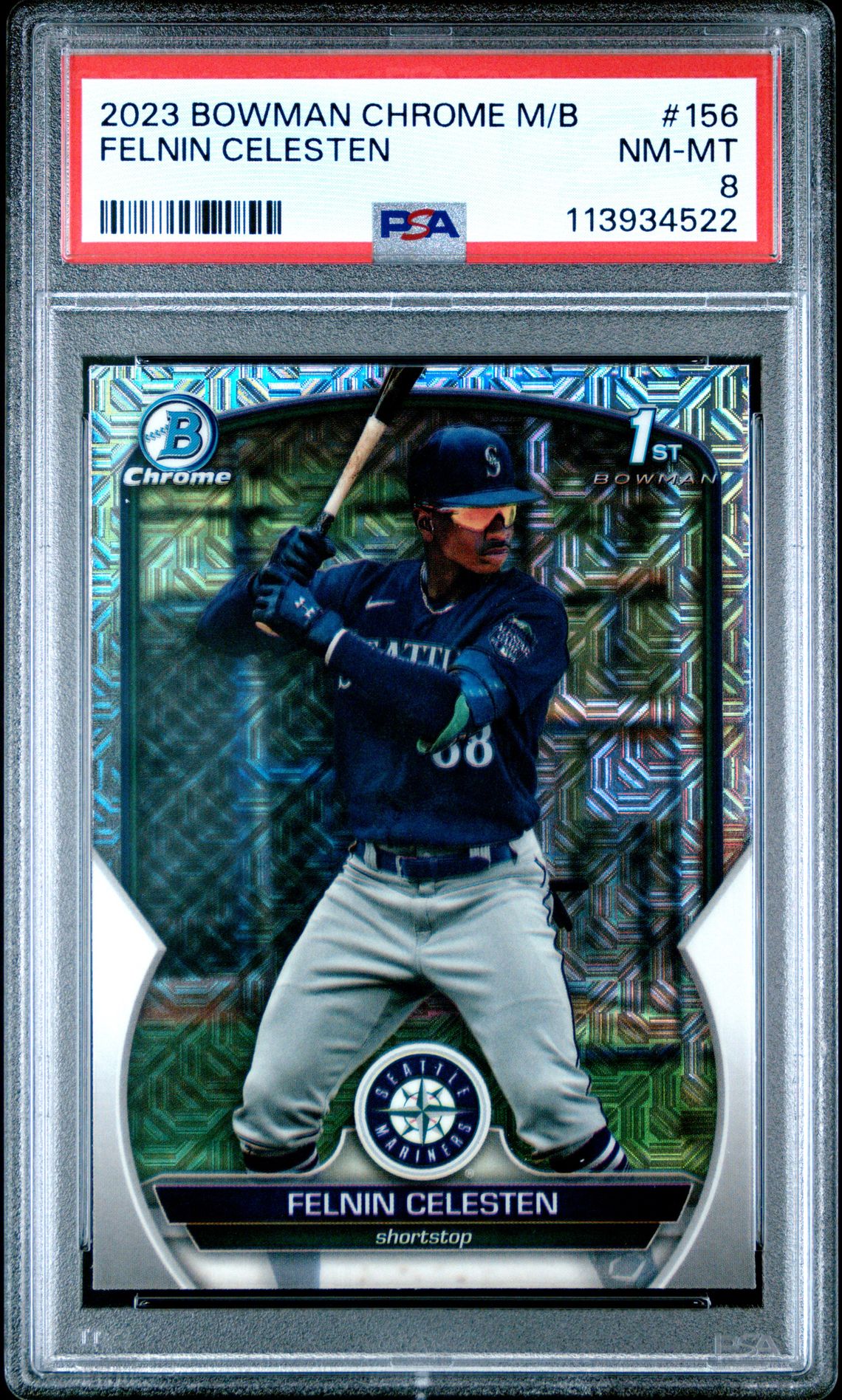 2023 Bowman Bowman Chrome Refractor #156 Felnin Celesten front