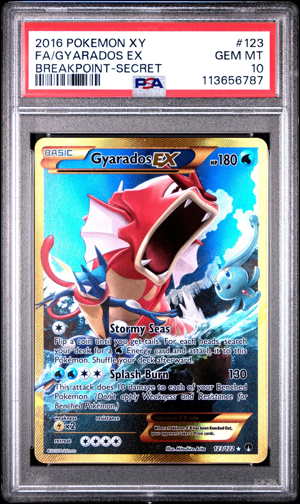 2016 Pokemon POKEMON XY BREAKPOINT BREAKPOINT-SECRET #123 Fa/Gyarados Ex front
