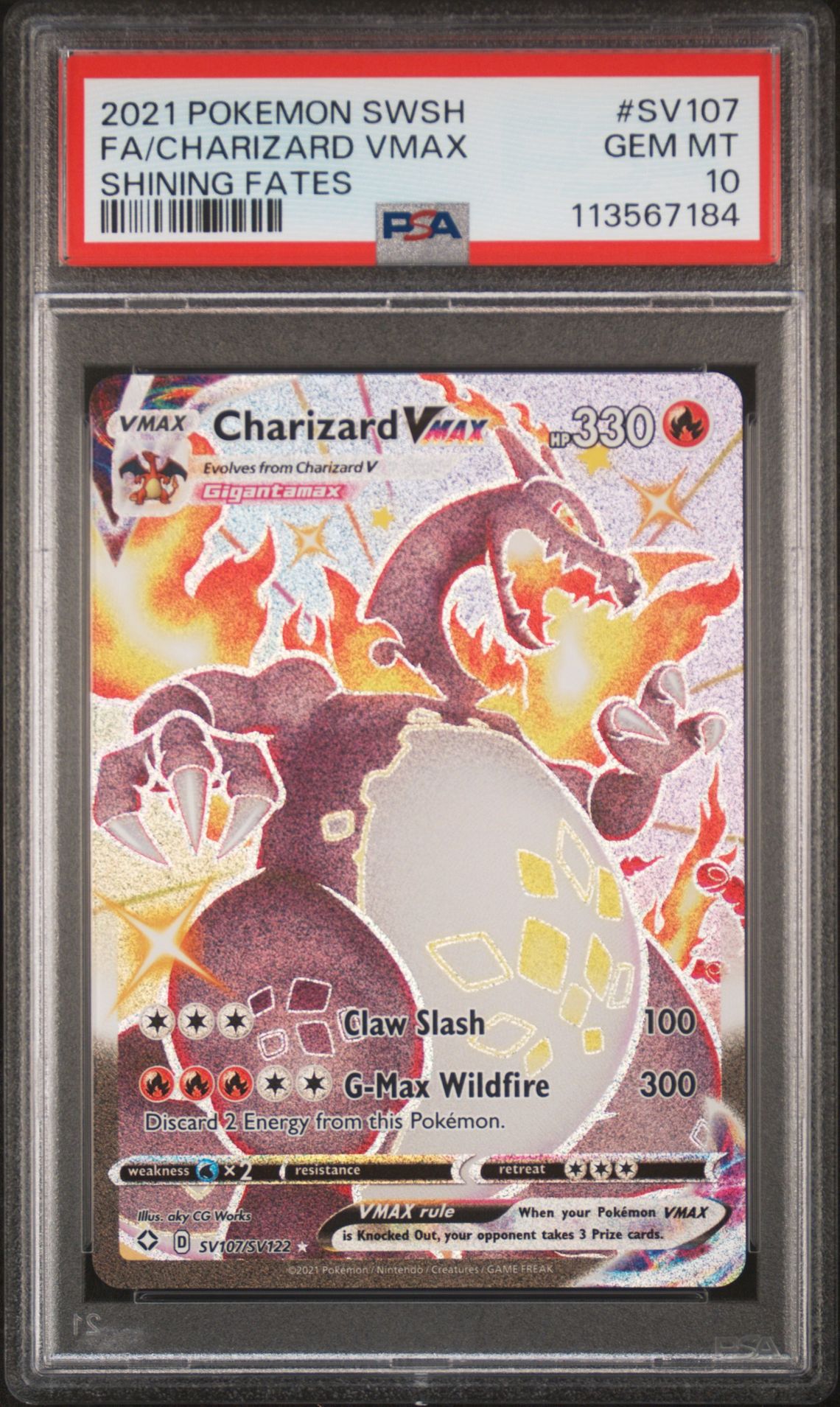 2021 Pokemon POKEMON SWORD & SHIELD SHINING FATES #SV107 Fa/Charizard Vmax front