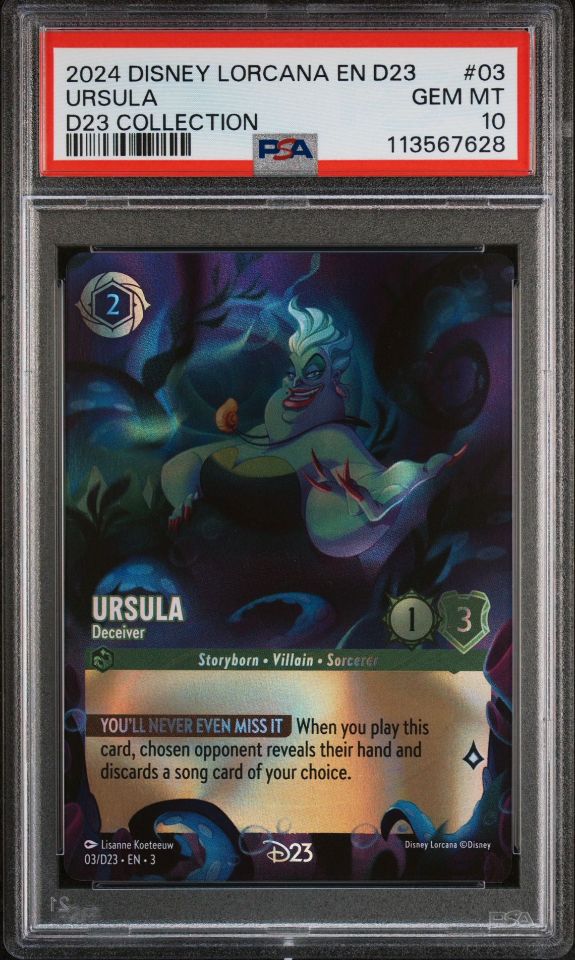 2024 Lorcana DISNEY LORCANA EN D23-D23 EXPO PROMO D23 COLLECTION #03 Ursula front