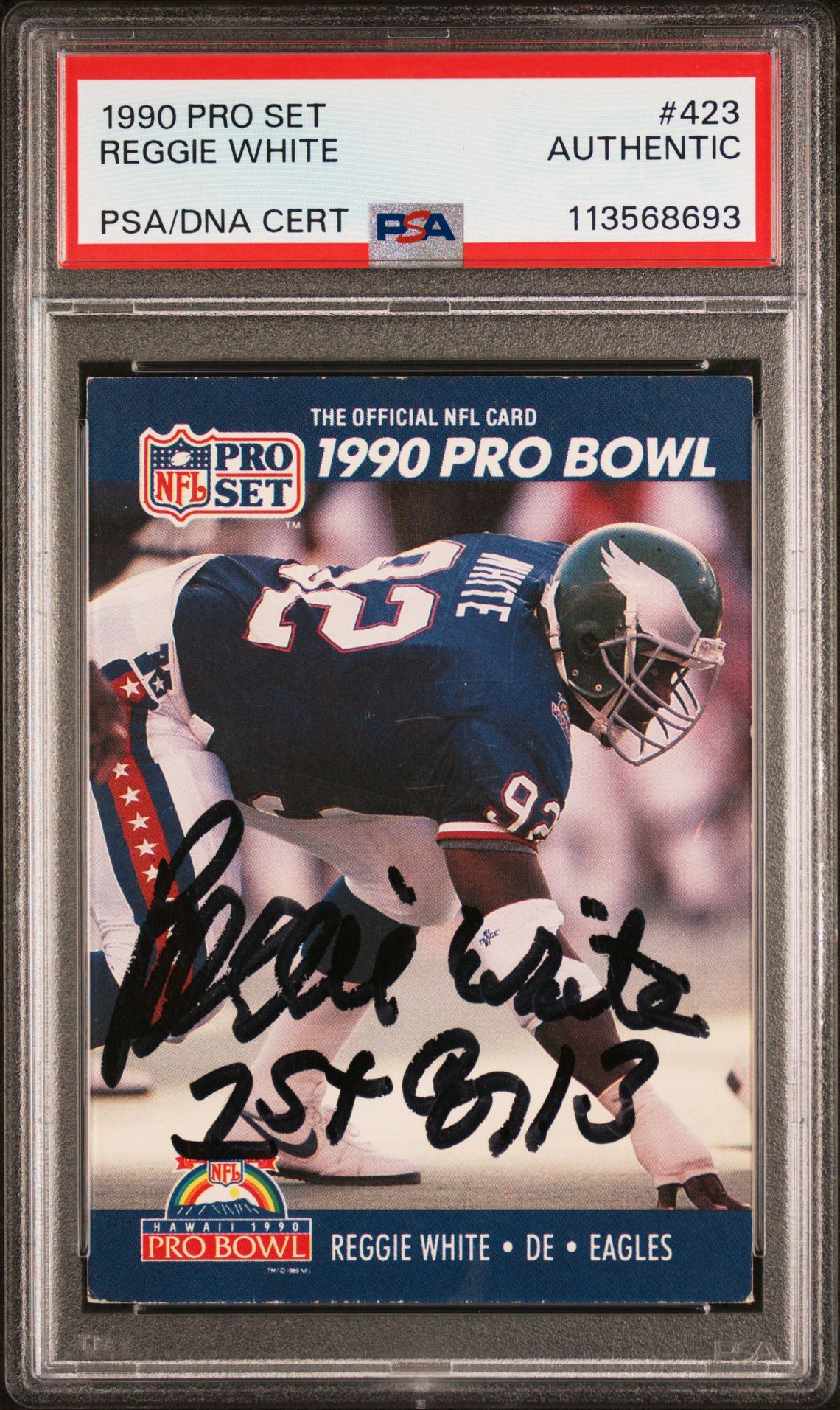 1990 Pro Set Reggie White #423 N0: Authentic front