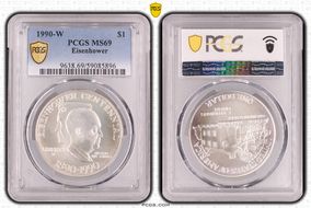 1990-W $1 Eisenhower MS69