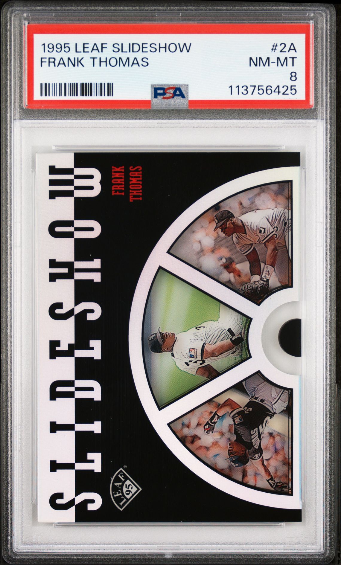 1995 Leaf LEAF SLIDESHOW White #2A Frank Thomas front