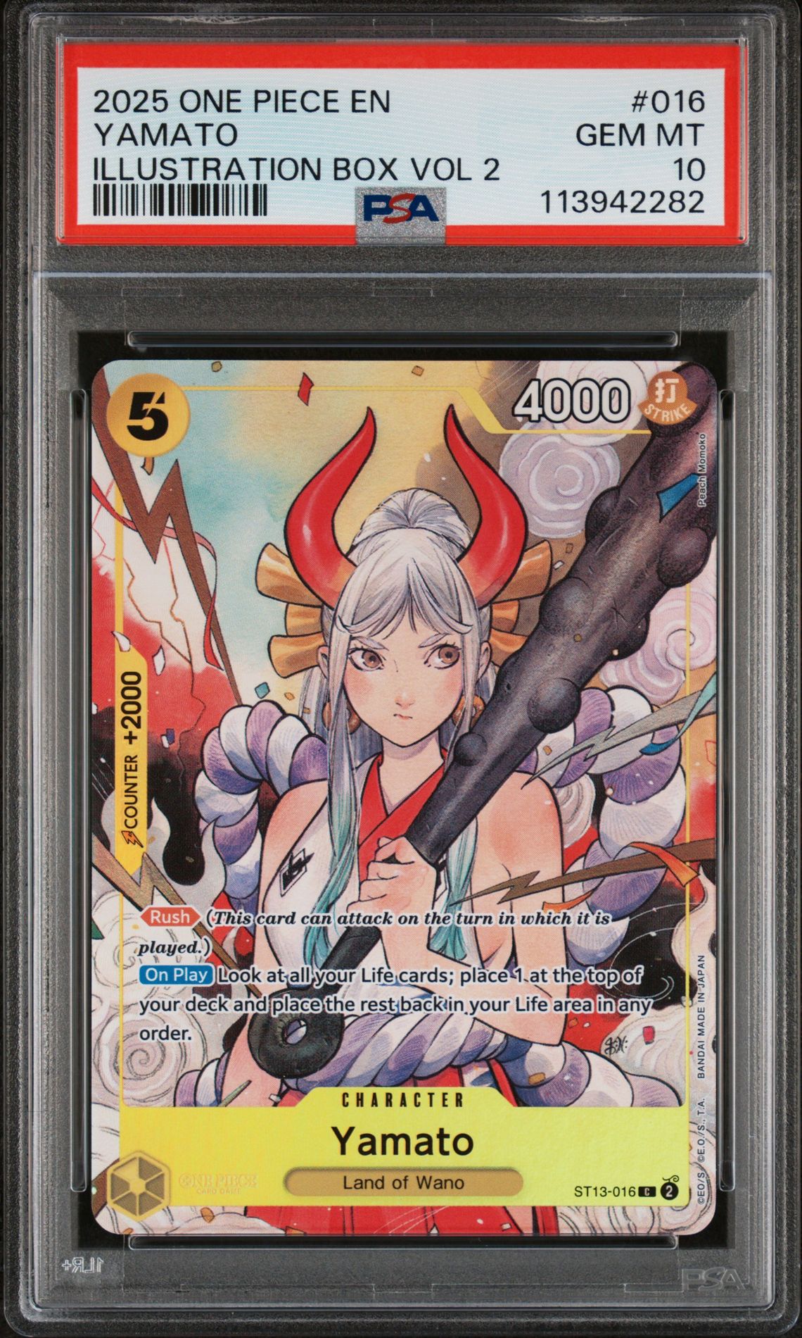 2025 One Piece Promos Yamato #016 (Illustration Box Vol 2) Gem Mt 10 front