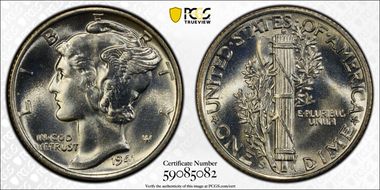 1941-S 10C Large S, FS-511 MS67