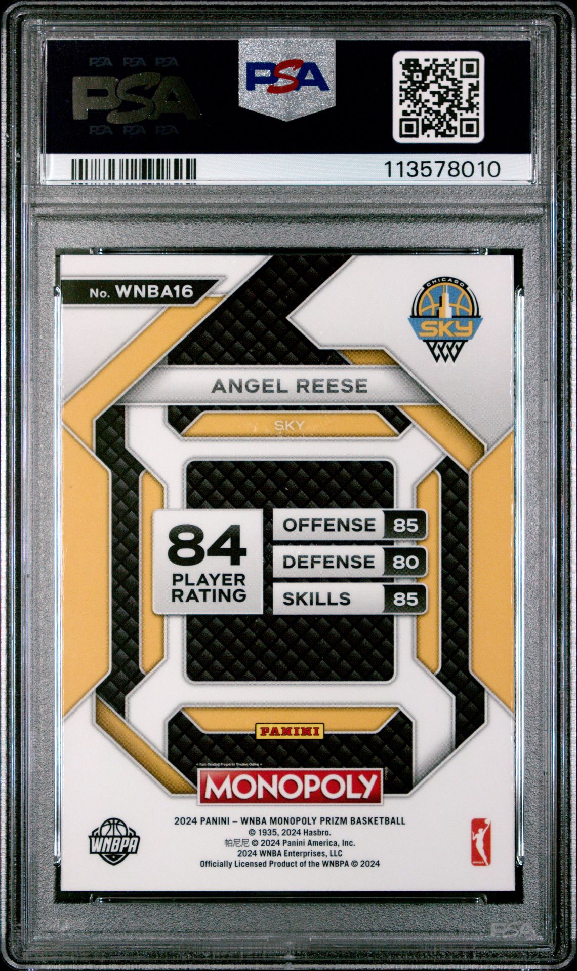 2024 Panini Prizm Monopoly Wnba Insert Angel Reese #16 (Insert) Mint 9 back