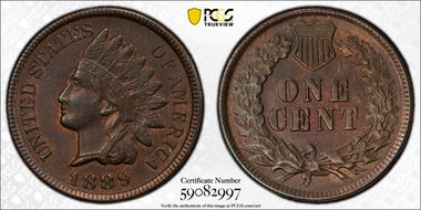 1889 1C AU58BN