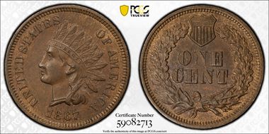 1867 1C AU58BN