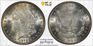 1878 7TF $1 Reverse of 1879 MS64